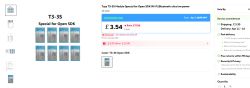 Screenshot of a Tuya T3-3S module listing showing £3.54 price, thumbnails, and shipping details