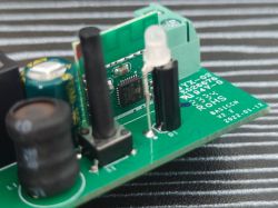 Close-up of a circuit board with various electronic components.