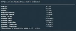 Screenshot of electrical energy consumption data.