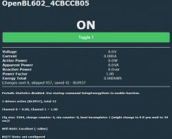 Power monitor screen displaying voltage, current, and power information.