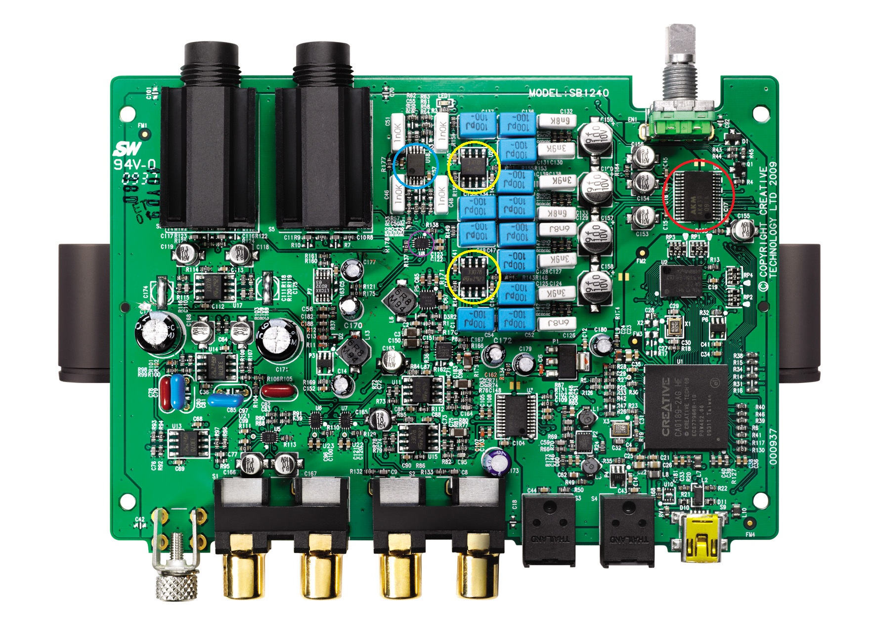 Sound Blaster XFi HD (USB) Zniekształcony sygnał na wyjściu analogowym.