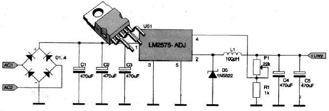 Lm2596 dc dc понижающий модуль схема. Импульсный регулятор напряжения lm2575t,схема. Lm2575 на 12 схема включения.