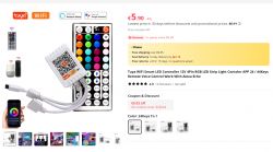 Tuya WiFi LED controller with remote and mobile app.