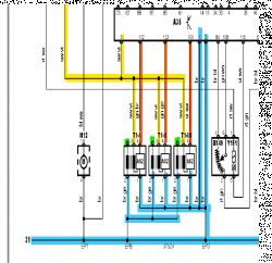 Schemat elektryczny cewek zapłonowych silnika 1.2 12V AZQ VW z oznaczeniami kolorów przewodów.