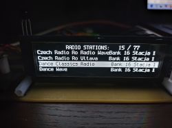 Display showing a list of radio stations with incorrectly displayed station numbers.