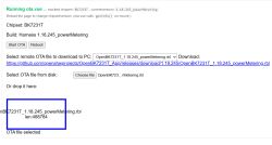 OTA interface for BK7231T chipset with powerMetering firmware file loaded.