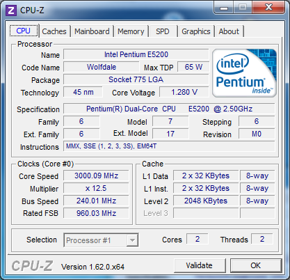 Coś nie tak przy podkręcaniu procesora (Intel Pentium Dual Core e5200)