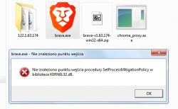 Komunikat błędu Brave przy uruchomieniu