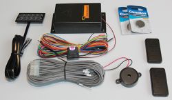 Komponenten des ELIM ICP Smart-Systems Satz von Komponenten für das ELIM ICP Smart-Autosystem, einschließlich Kabeln, Modulen und Lithiumbatterien.