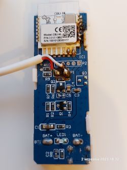 Integrated circuit with component labels on a printed circuit board.