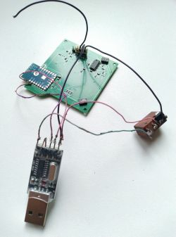 Flashing the TEEPAO WI-FI Curtain Switch USB module connected to the TEEPAO WI-FI curtain switch PCB with visible wire connections.