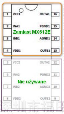Zabawka RC - Uszkodzony dwukanałowy układ sterownika silnika DC, poszukiwanie zamienników