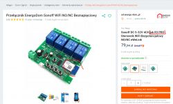 Sonoff relay board with electronic components in an online store background.