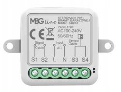 Sterownik Wi-Fi MBG Line SB012 z oznaczeniami złączy S1–S4, L, N