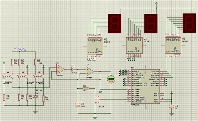 Volt & Amperemeter with PIC Microcontroller: Circuit & Measurement Analysis