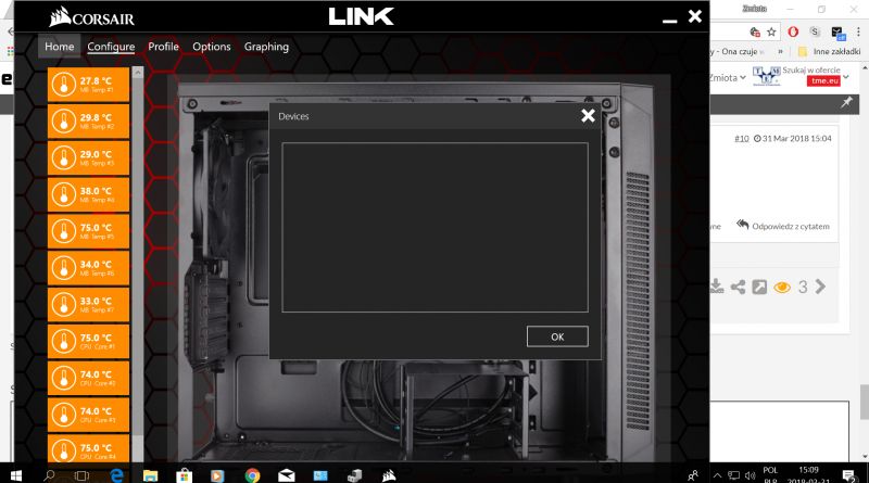 Corsair h100i v2 - System nie wykrywa chłodzenie wodnego