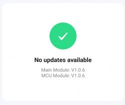 Message indicating no updates available for modules V1.0.6.