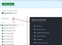Screenshot of a CI interface with a list of jobs.