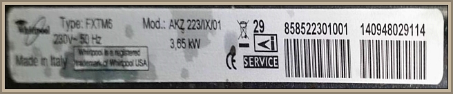Wirlpool AKZ223/IX/01 (Typ:FXTM6) - Piekarnik po przepięciu nie działa