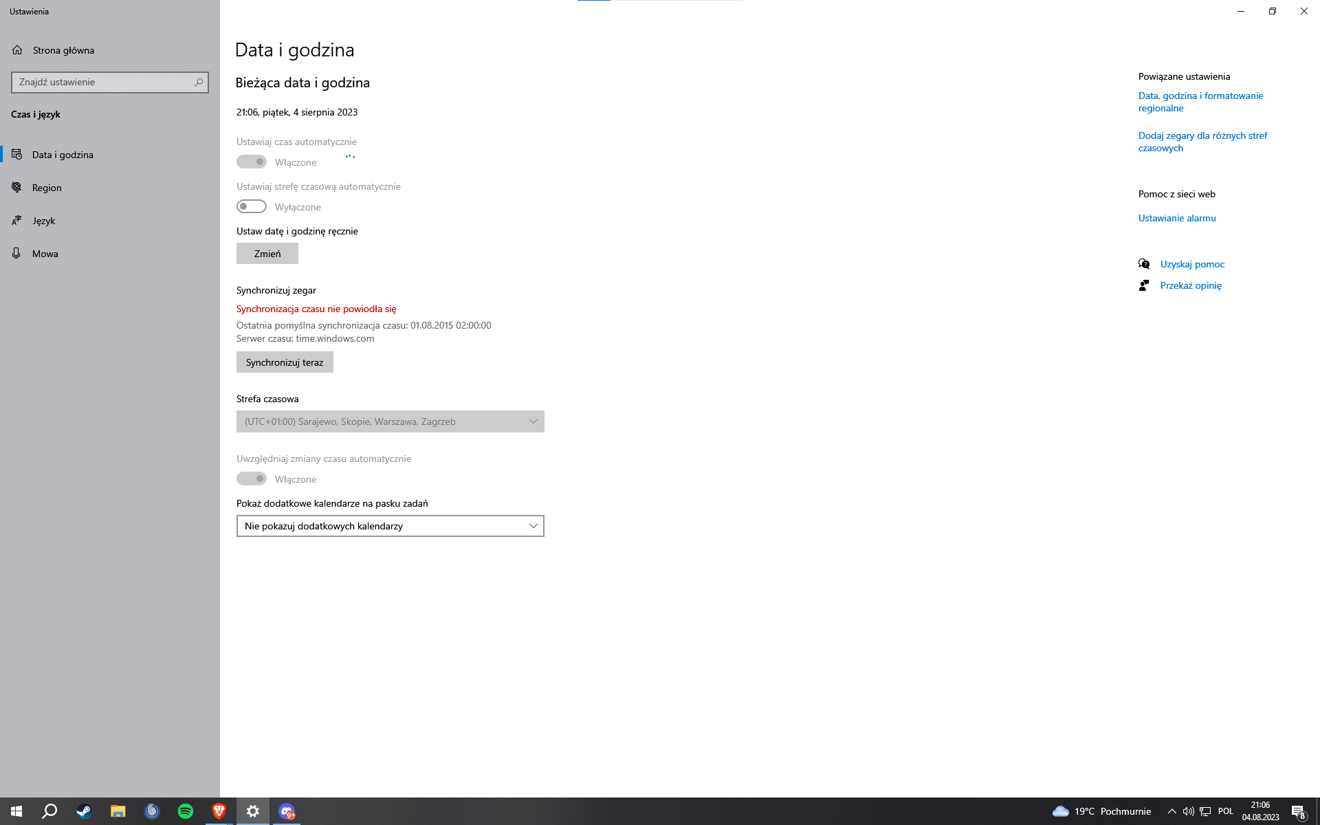 Nieudana Synchronizacja Czasu W Windows 10 Po Najnowszym Update