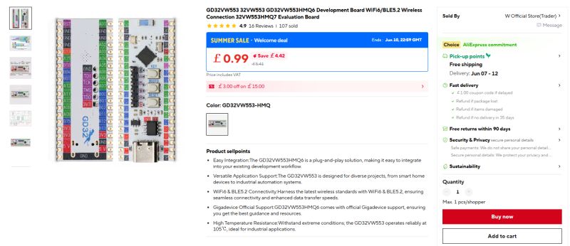 LCSC GigaDevice GD32VW553 Datasheet - WiFi 6+BLE 5.2, 4 MB, 160Mhz MCU - OpenGD32 Firmware