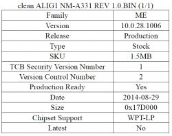 Lenovo Z70 - AILG1 NM-A331 Rev. 1.0 - Wymiana wsadu Bios z ME region