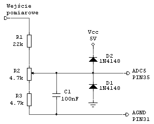 Atmega32 - błędny pomiar napięcia akumulatora, jak zrobić dzielnik napięcia?