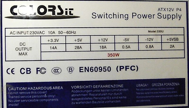 Colorsit model 330U 350W czy Linkworld model LPQ6 300W