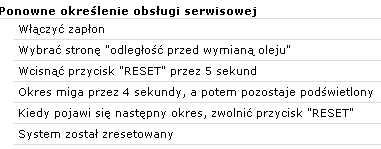 Serwis Laguna 2 po 2005. Brak przycisku zerowania.