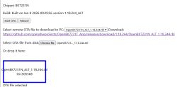 Selected OTA file OpenBK7231N_ALT_1.18.244.rbl with size 505568 bytes
