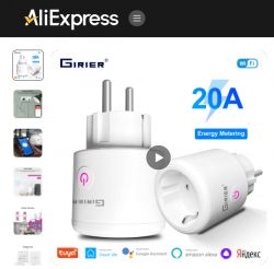 Girier 20A EU Power Monitoring Plug Girier EU Power Monitoring Plug with 20A Energy Metering label.
