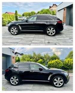 Black SUV parked on a driveway, shown in profile from both sides.