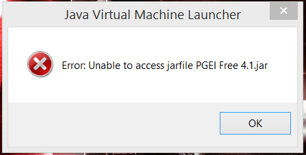 Error unable to access jarfile