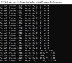 JoyPad Server Running in Console Console window with a running JoyPad server.