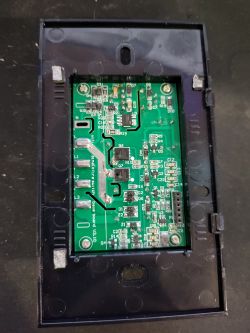 Circuit Board in Casing Circuit board placed in a plastic casing.