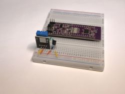 Breadboard with a module and electronic components
