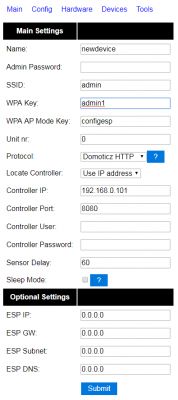 Configuring DOMOTICZ, ESP8266, ESPEASY: Setup, IPs, Ports, Logins, and IDX in IoT Project