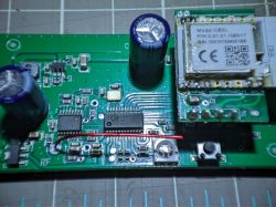Circuit Board with CB3L Module and Electronic Components Close-up of a green circuit board with visible electronic components, including a module labeled Model: CB3L.