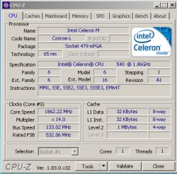 Socket 479 mPGA nie uruchamia Intel Core 2 Duo T7400 - ekran nie włącza się