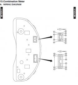 Subaru Legacy Outback Schemat wyprowadzeń złączy licznika