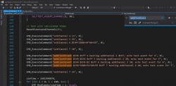 C code in the Visual Studio editor with functions related to addClockEvent.