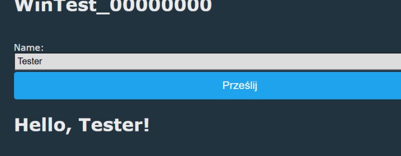 OBK Simulator Interface with Greeting OBK Simulator user interface with a text field and Submit button