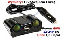 Ładowarka samochodowa z 2 wyjściami USB do gniazda 12V w podłokietniku - porady