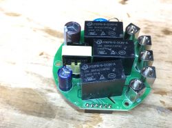 Avatto Circuit Board with Three Relays Circuit board with three JY32FN-S-DC5V-A relays and capacitors.