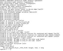Text of MOSFET parameters from Skywater 130pdk model.