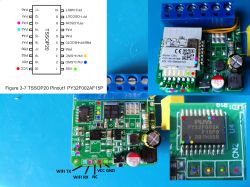 Avatto Smart Dimmer Switch with Puya MCU The photo shows the Avatto DMS16-W1 smart dimmer switch with a Puya PY32F002A microcontroller in a TSSOP-20 package.