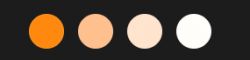 Four circles in different shades of orange and white on a black background.