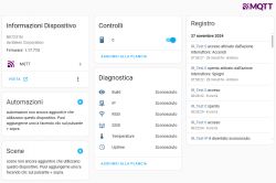 Home Assistant configuration interface for an IR transmitter with device information, controls, and diagnostics.