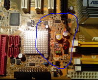 Asus p5b - Nie startuje, spalony mosfet Asus p5b - Nie startuje, spalony mosfet