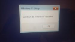 Komunikat instalatora systemu Windows 11: „Windows 11 installation has failed”